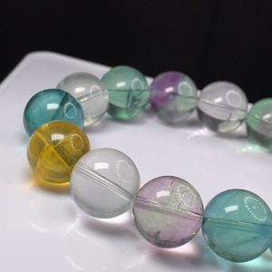N.大玉✩色とりどりフローライトブレスレット