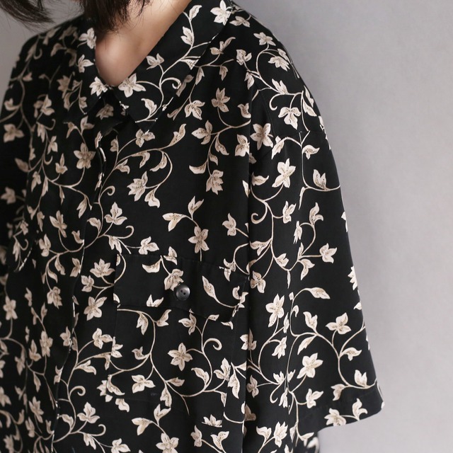 flower art pattern wide silhouette h/s shirt