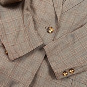 DAKS × Ermenegildo Zegna ダックス ゼニア チェック 背抜き テーラードジャケット 7AR/グレー系 レディース