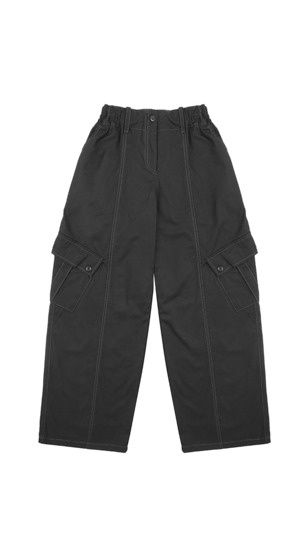 [sllow garments] DOUBLE POCKET CARGO PANTS - BLACK 正規品 韓国ブランド 韓国代行 韓国通販 韓国ファッション スローガーメンツ sllowgarments