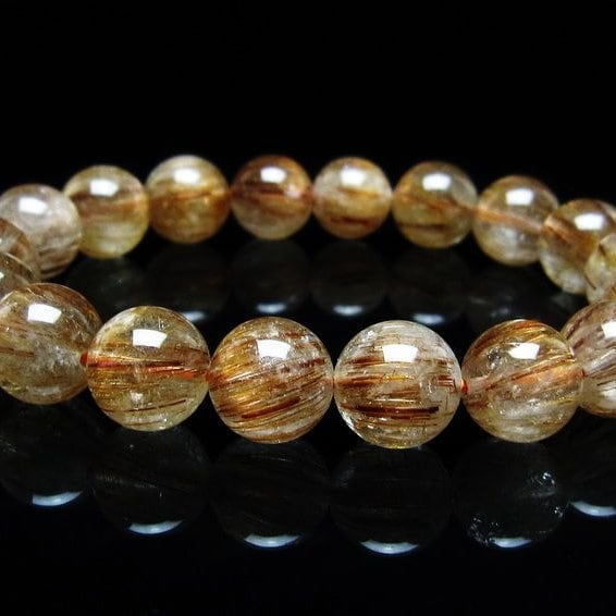 キャッツアイルチルクォーツ ブレスレット 11mm ルチルクォーツ ブレス 一点物 メール便可 [M便 1/10] 111-45928