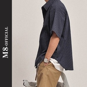 checked side-pocket oversize shirt 2color M0219