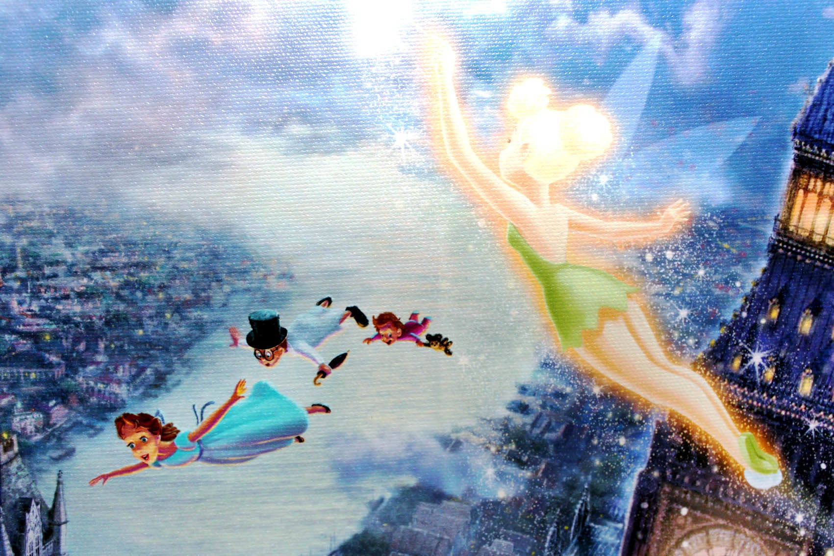 ディズニー ティンカーベル ピーターパン ネバーランドを飛ぶ 展示用フック付 キャンバスジークレ ディズニーアートショップ ディズニー絵画 版画 ポスター