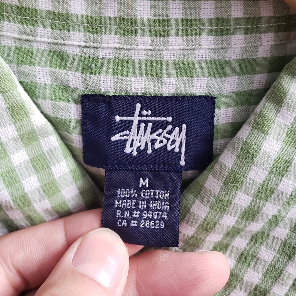 90s～ 紺タグ！ Stussy オールド ステューシー 半袖チェックシャツ ...