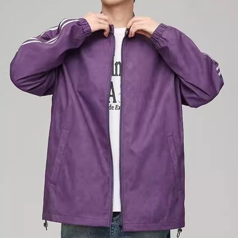 striped long-sleeve short swing top ◇2color H1089