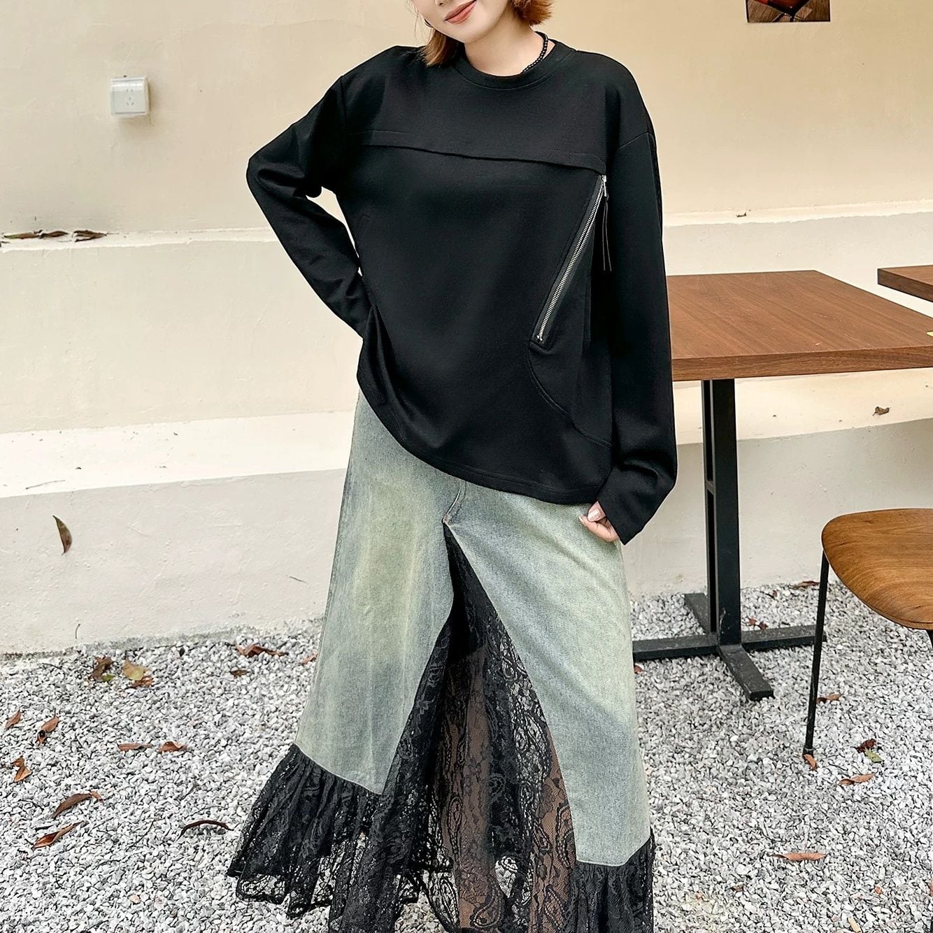 RELAXED CREW NECK LONG SLEEVE SOLID SWEATSHIRT M-18552