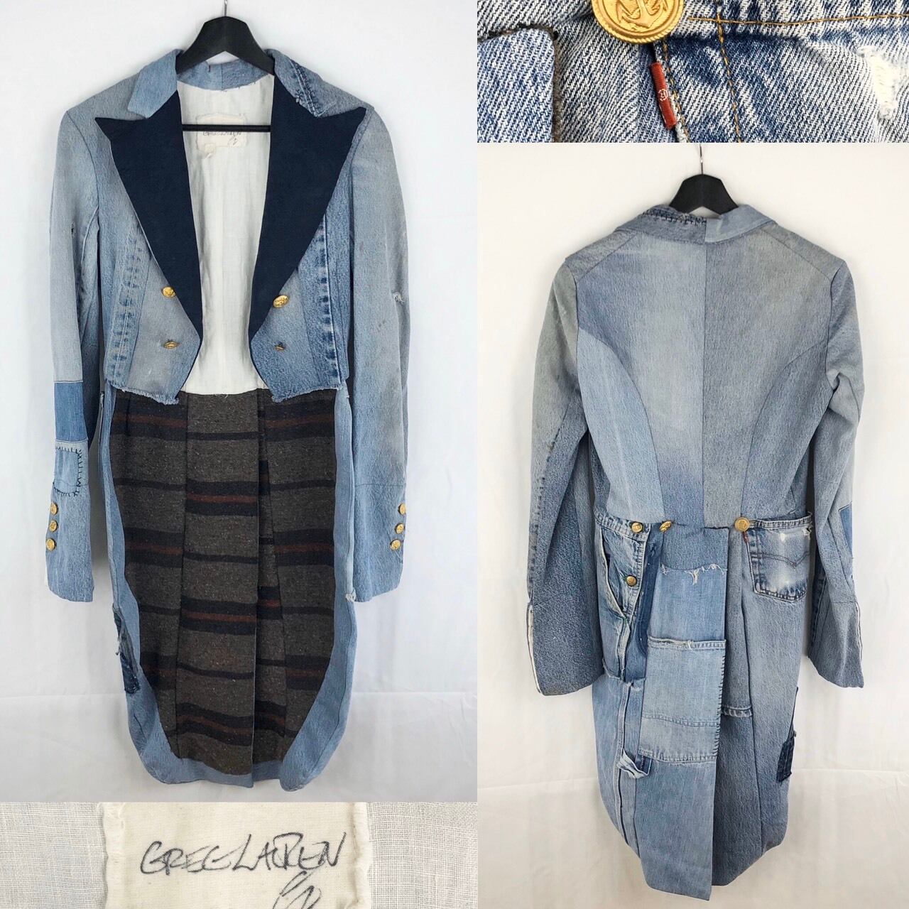 Greg Lauren ダメージブルゾン GREG LAUREN ダメージボダーコットン 