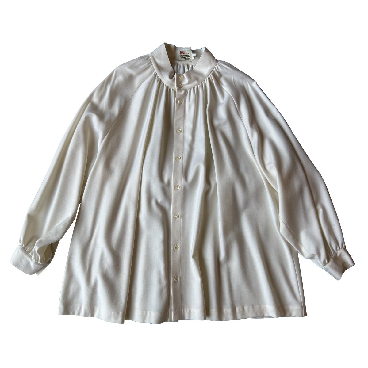 Women's GATHERED CHIN COLLAR TUNIC SHIRT-OFFWHITE【Traditional weatherwear】ギャザードチンチュニック ディショナルウェザーウエア
