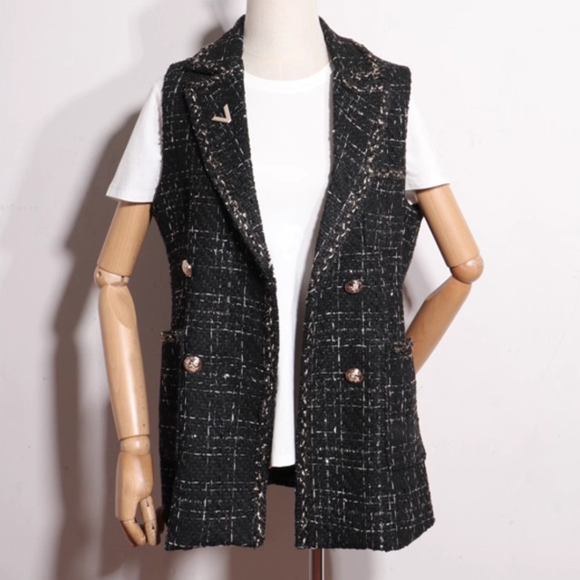 テーラードミドル丈ツイード調ジレ　JC0099