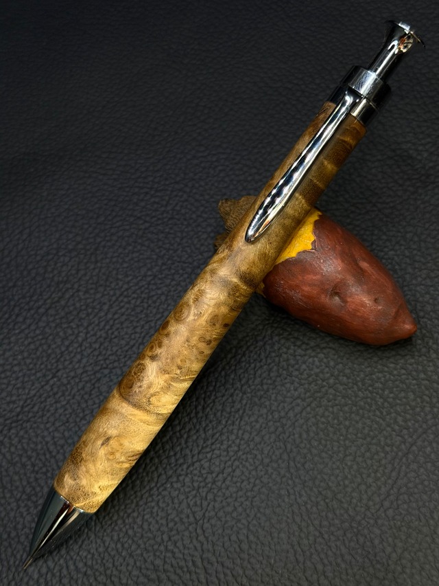 新品 こぶた工房 極上+花梨瘤 青瘤グロテスク ゴールド金具 ボールペン