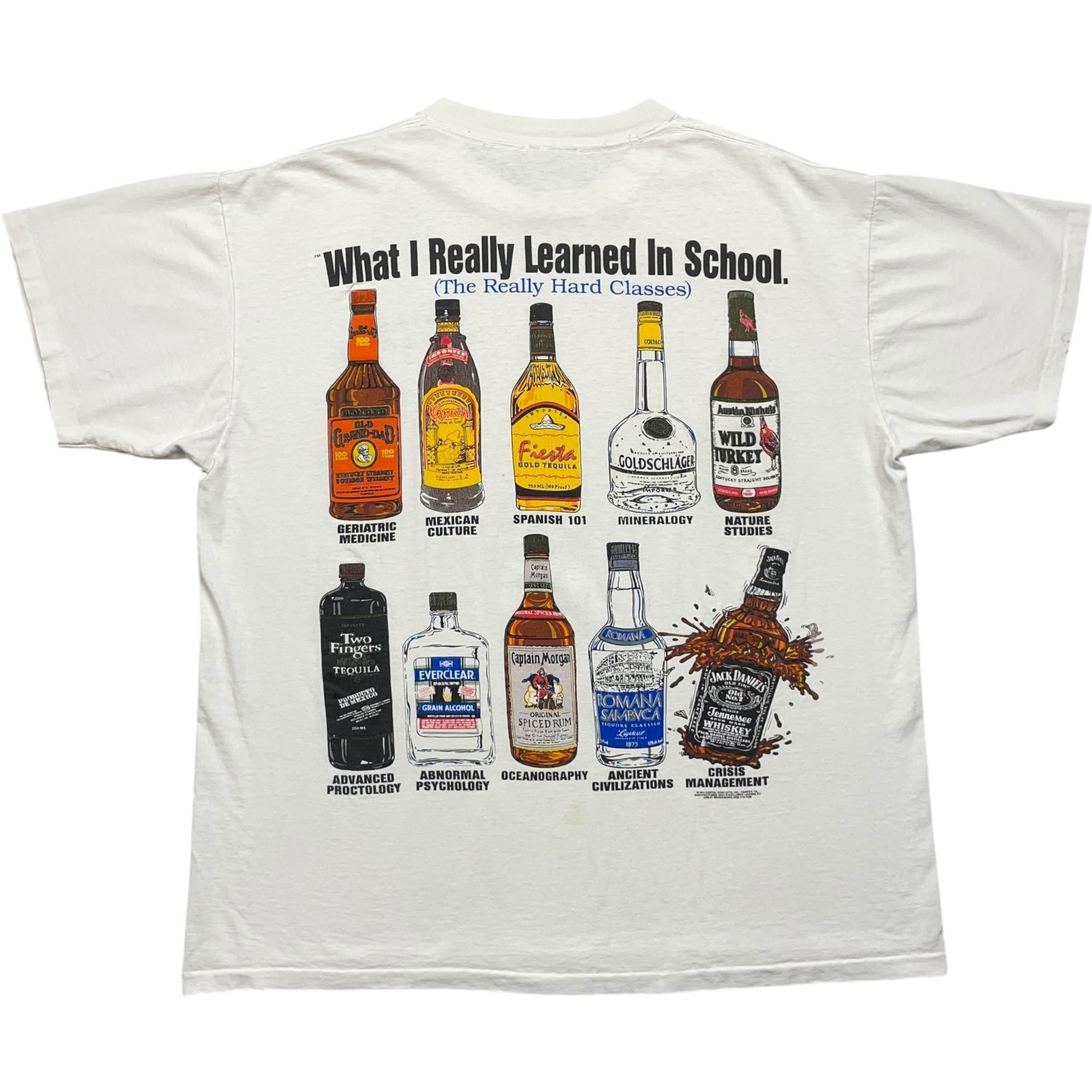 《XL》Badger Tシャツ 学校 授業 酒 両面プリント シングルステッチ USA製 90年代 vintage no.8579