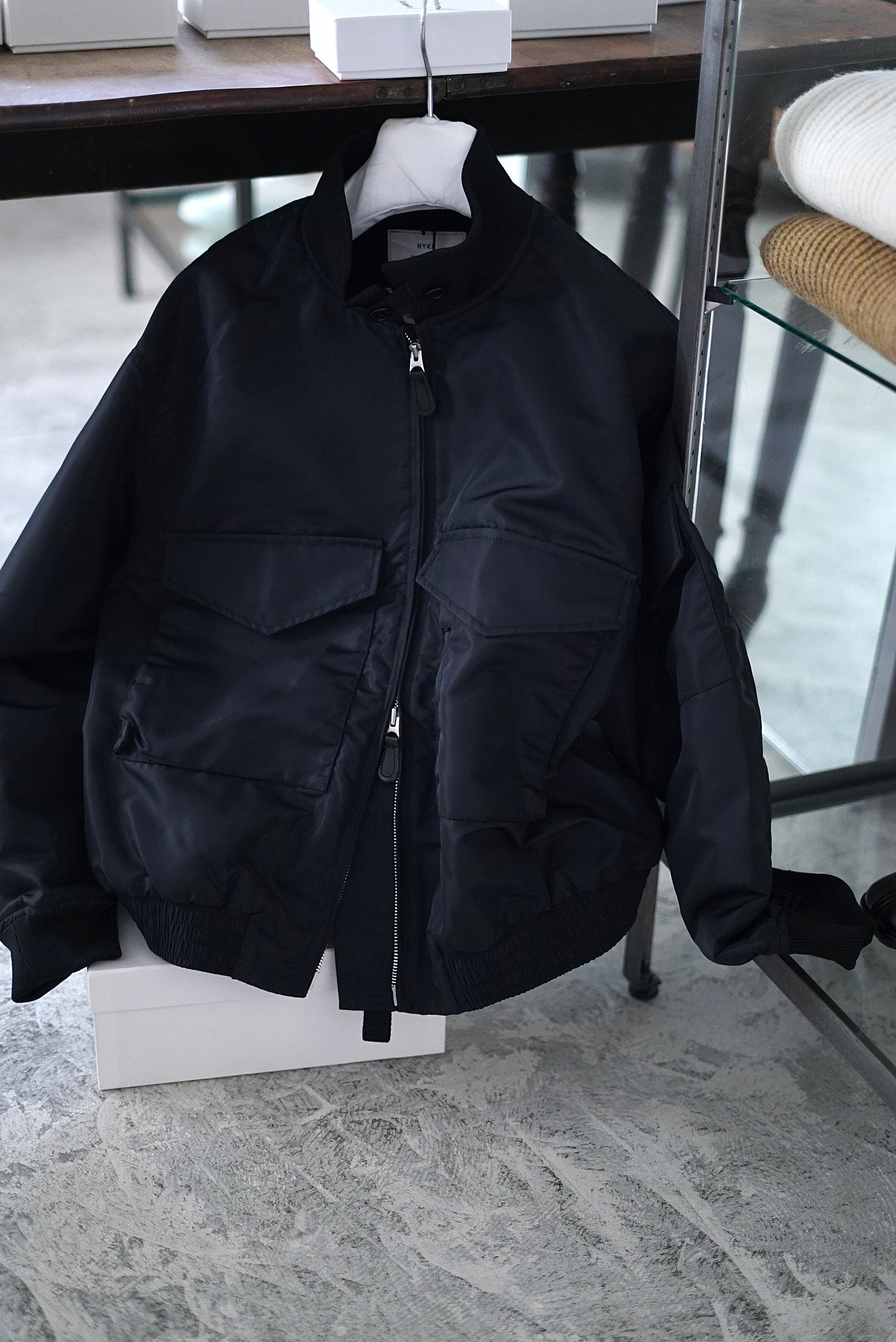 HYKE / NYLON WEP JACKET (BLACK / OLIVE DRAB) | JUQUI Online HYKE / NYLON WEP JACKET (BLACK / OLIVE DRAB) | JUQUI Online