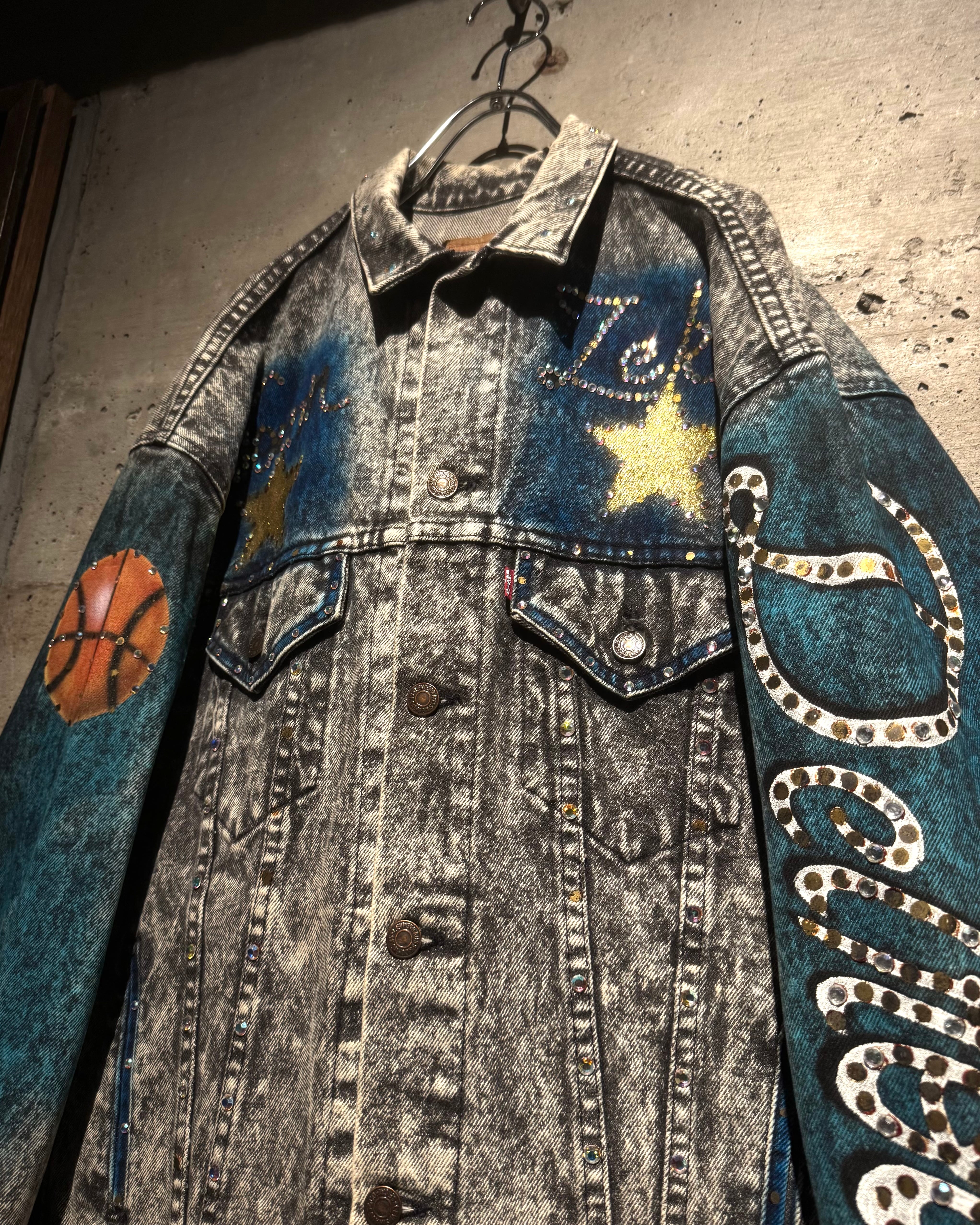 Caka】80's “Levi's” “Detroit Pistons” Airbrush Custom Chemical
