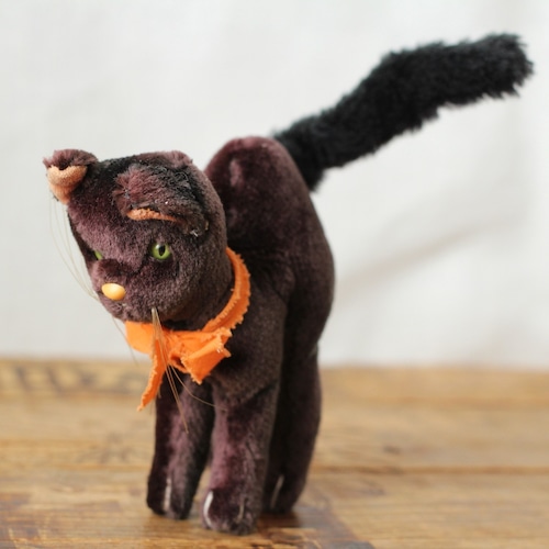 [350]アンティーク/ヴィンテージ 黒猫　トムキャット  12cm