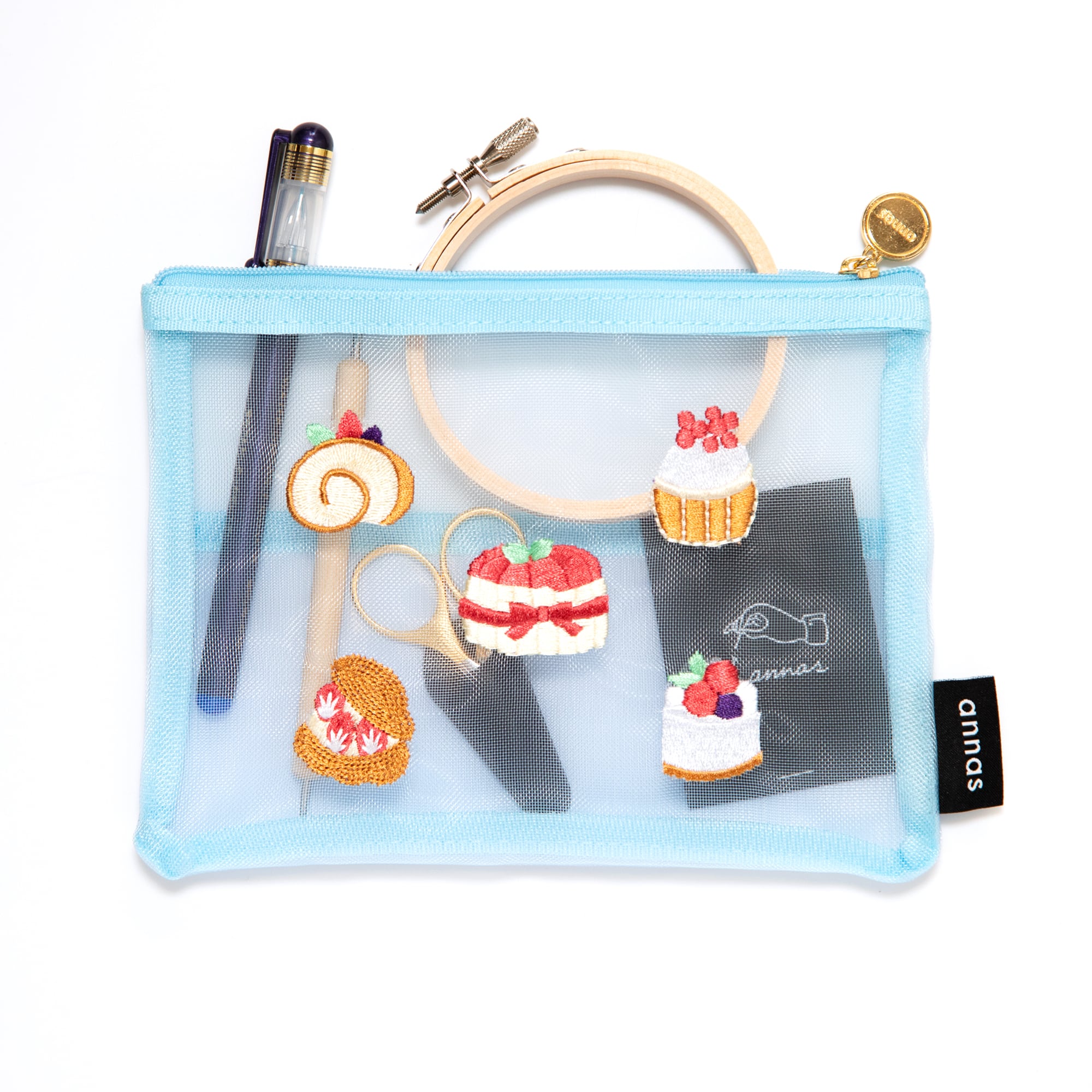 annas刺繍文具】刺繍メッシュポーチ｜ウサギ | Net store アンナとラパン
