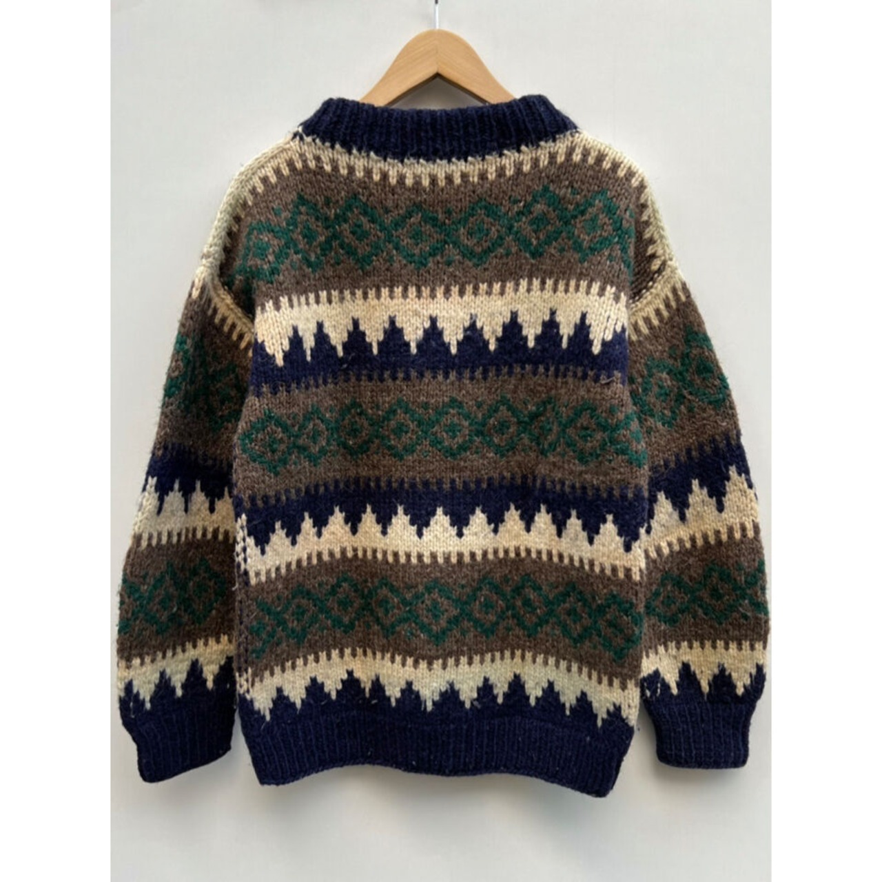 90s WOOL HAND KNIT MADE IN ECUADOR Size L程_1