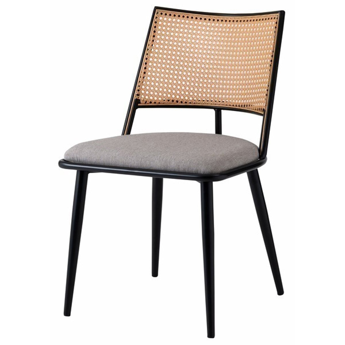 チェア TOE-126BE TOE-126DGY ダイニングチェア おしゃれ 椅子 イス いす チェアー ナチュラル シンプル ラタン調 ファブリック 布地 スチール 背もたれ アームレス ベージュ ダークグレー アジアン シンプル