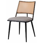 チェア TOE-126BE TOE-126DGY ダイニングチェア おしゃれ 椅子 イス いす チェアー ナチュラル シンプル ラタン調 ファブリック 布地 スチール 背もたれ アームレス ベージュ ダークグレー アジアン シンプル