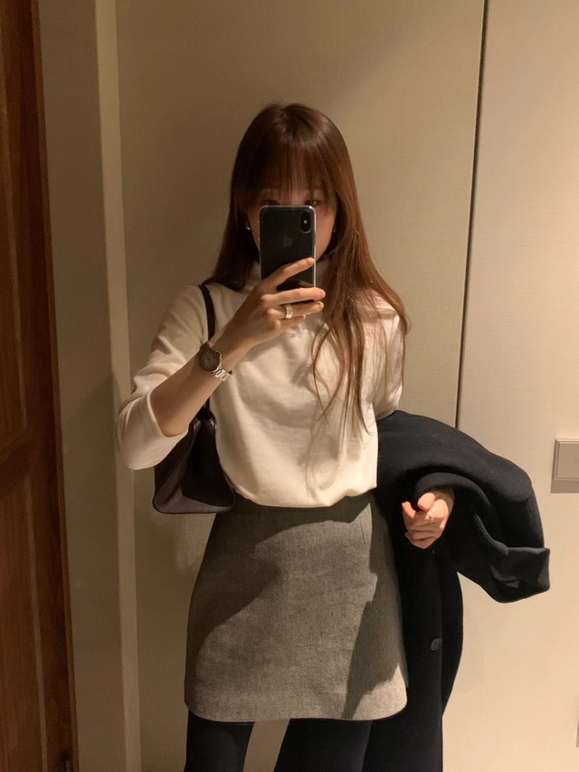 (予約) ounce / Velvet turtleneck tee 2color