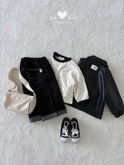 【取寄】LALALAND （Kids）ロールアッㇷ゚デニムパンツ｜秋服｜韓国子供服｜ 26/SM