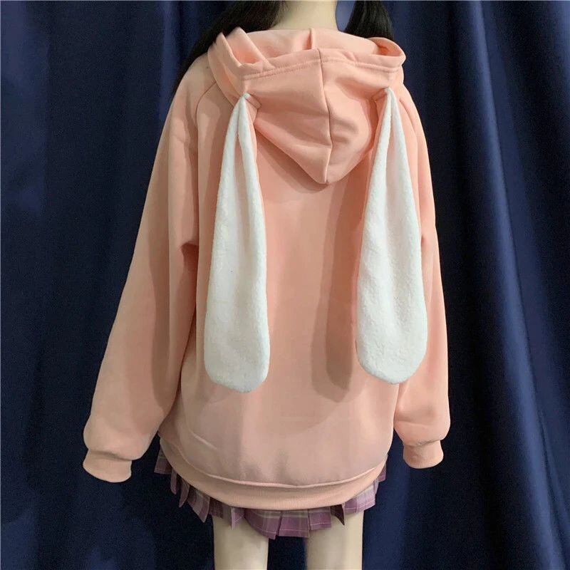 韓国 パーカー かわいいウサギ耳 トレーナー 長袖 ルーズ Pinbaer Shop ピンベアー ショップ