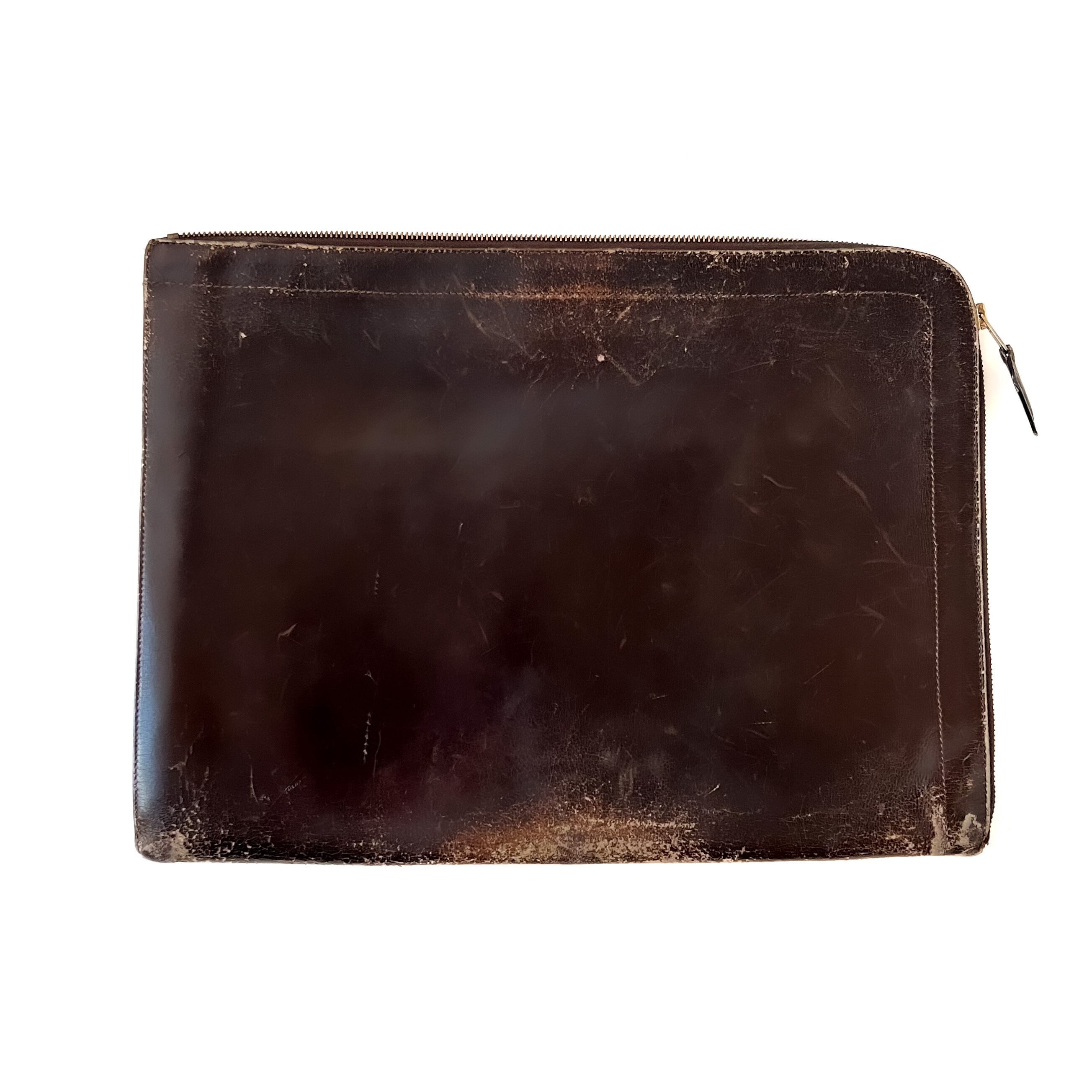 HERMES” vintage dark brown leather clutch bag ヴィンテージエルメス