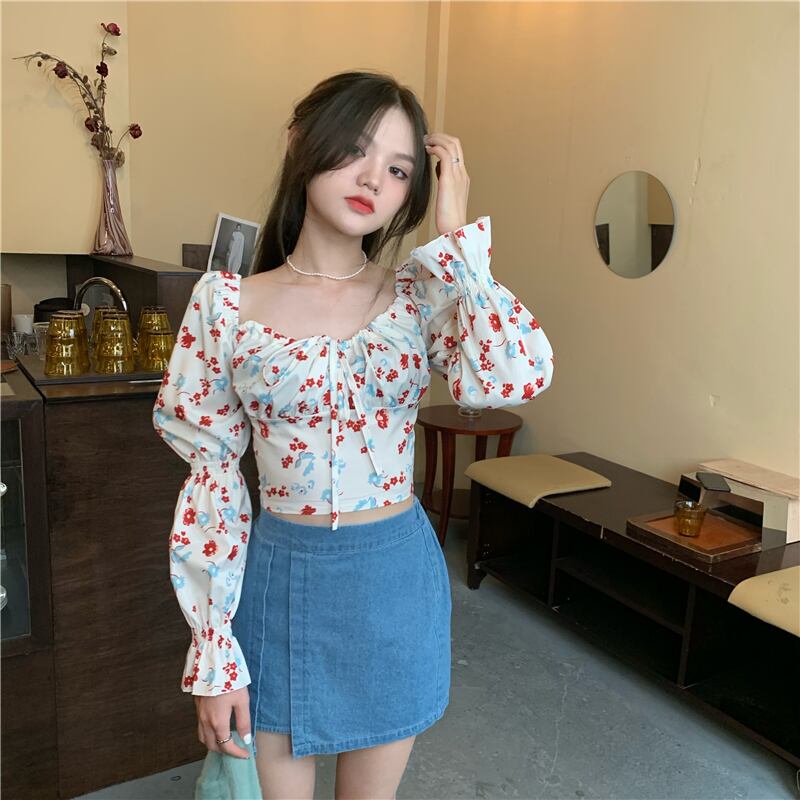 スタンダードフローラルシャツ スリムカラースリーブカジュアルジャケット サマー薄手 レトロ 夏物 花柄 スクウェア ドラファッションホール225883981