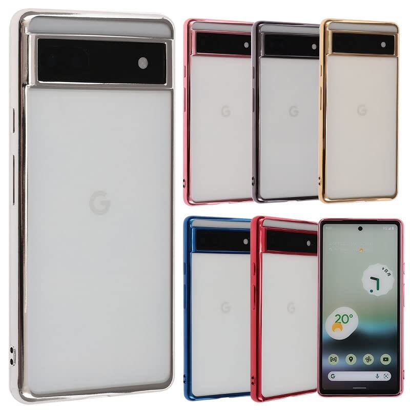 Pixel 6a ケース TPU color Google Pixel6a ソフトケース 透明 カバー クリアケース スマホケース 薄型 保護 耐衝撃 ピクセル6a au softbank シルバー A785P6ASL