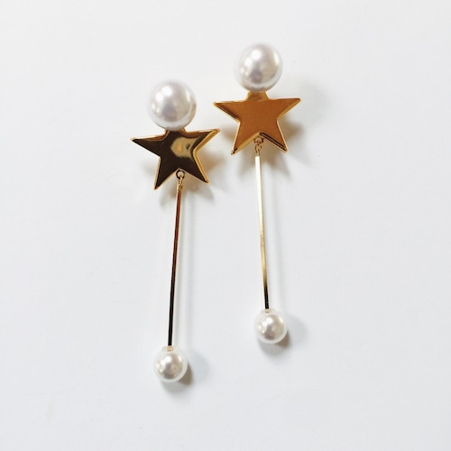 《再入荷》STAR with swing pearl p/e gold