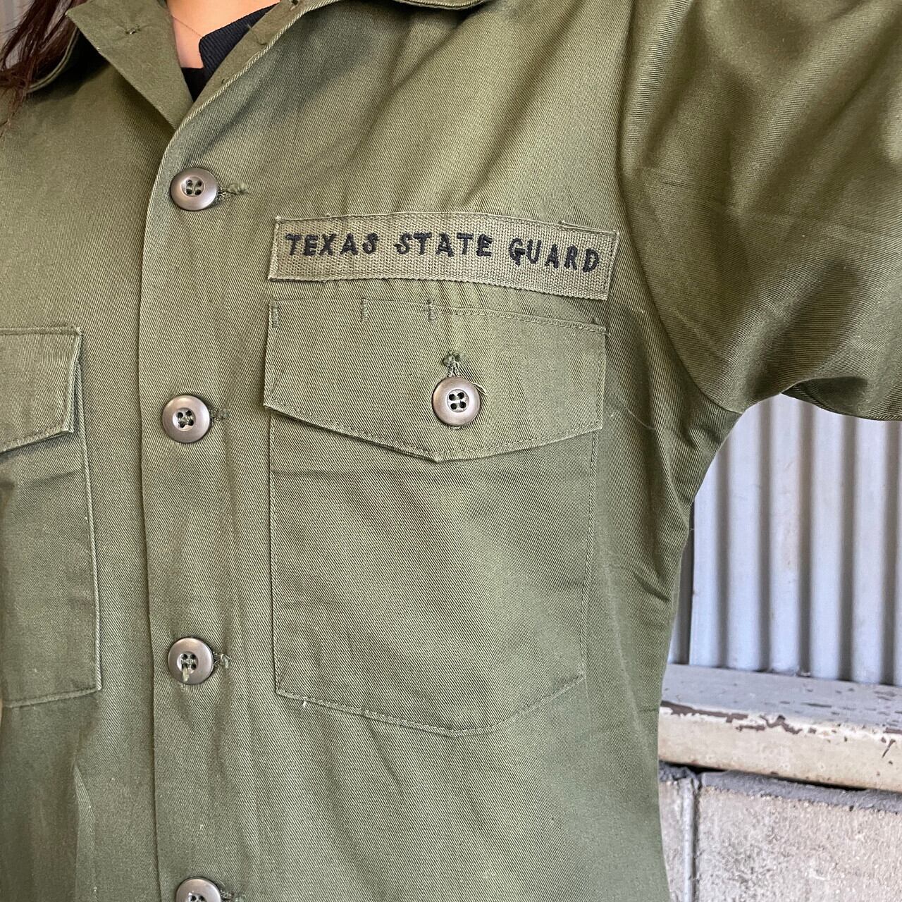 【ビンテージ】70s US ARMY OG-507 ユーティリティシャツ パッチ 「DEADSTOCK  UTILITY SHIRT」OG-507デッドストック