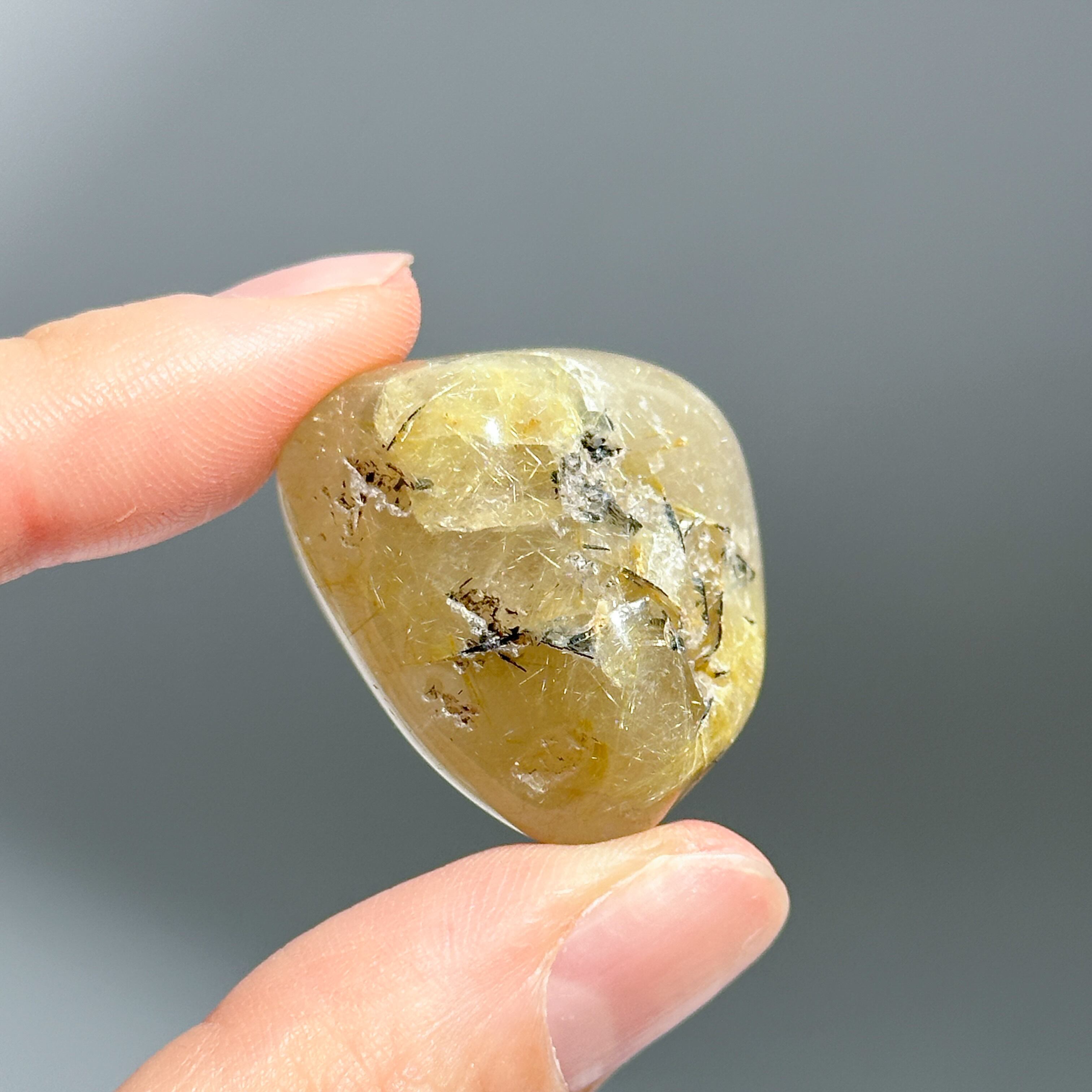 ルチルインクォーツ タンブル44◇ Rutile in Quartz◇天然石・鉱物