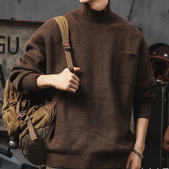 アメリカンレトロハイネックセーター　D0020