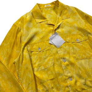 Y’s FOR MEN yellow tie-dye rayon shirt jacket