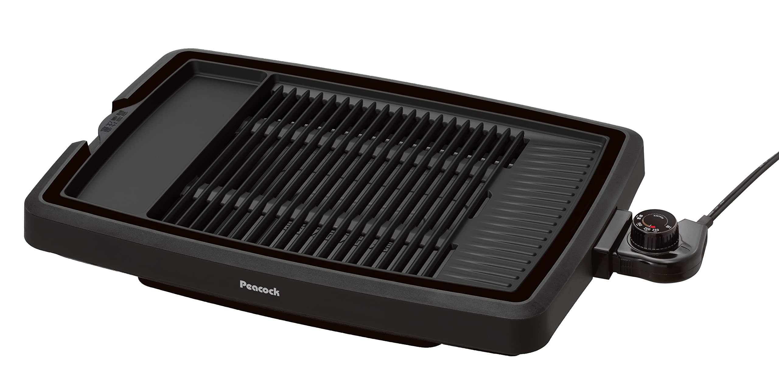 【数量限り】ピーコック 焼肉プレート 煙が出にくい 電気焼肉器 煙約87%カット 油はね約98%削減 油受け皿付き 焼肉 ホットプレート WY-D120