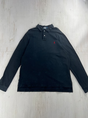 2000’s Polo Ralph Lauren Black L/S Polo Shirt Custom Fit XL /
