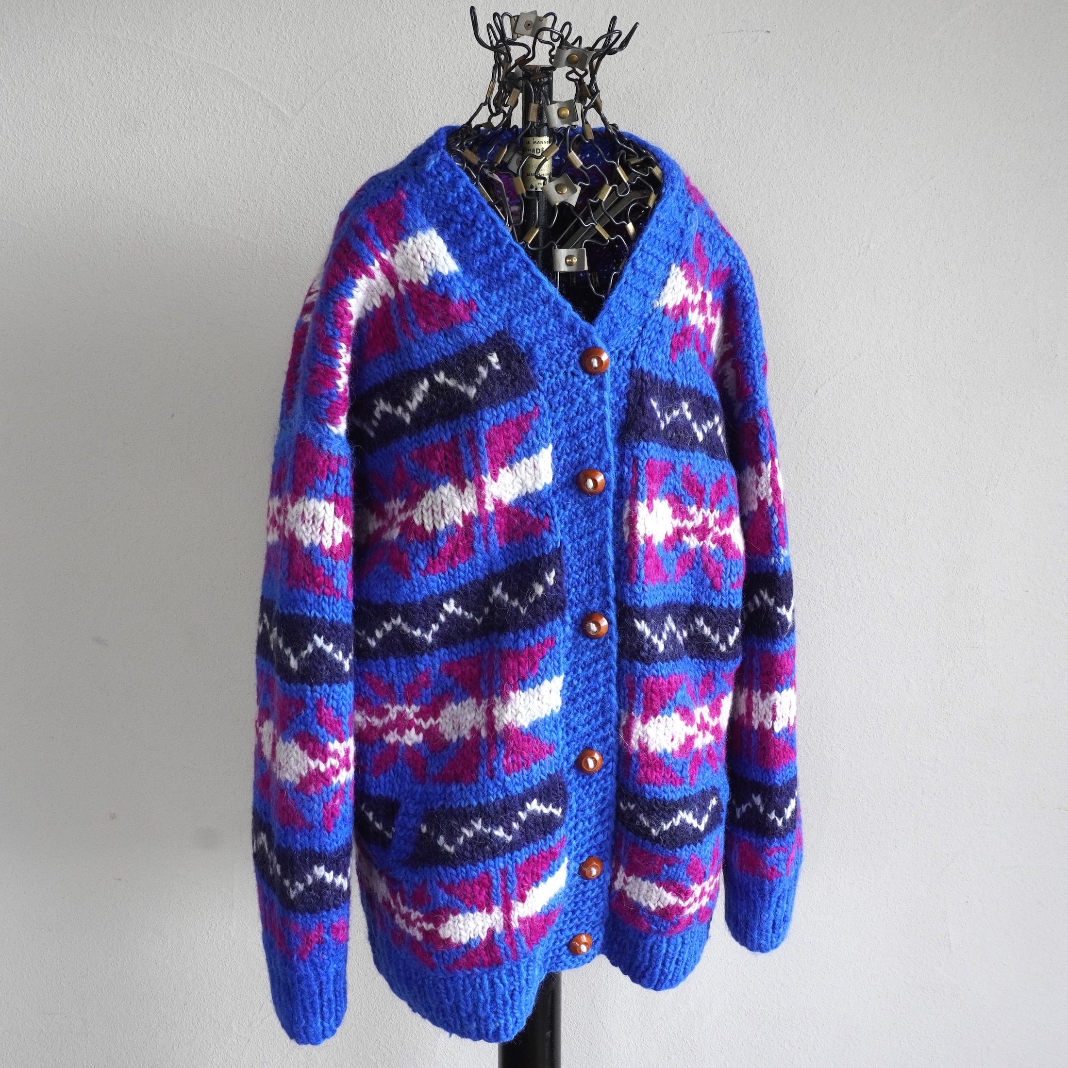 1990's ECUADOR製 [INDIAN WEAVINGS] 幾何学柄 エクアドルニット