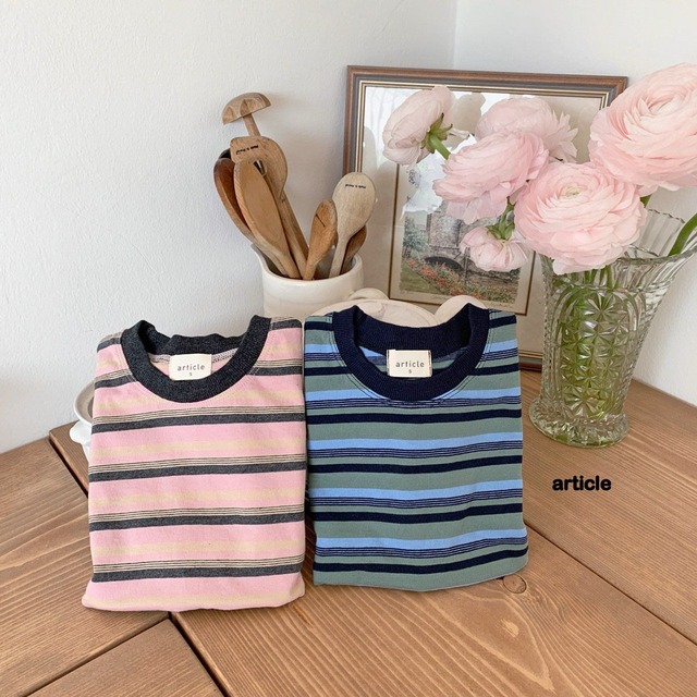 【取寄】article｜buddy stripe short sleeve tee｜バディストライプ半袖T｜S-JM｜kids&jr｜26 summer