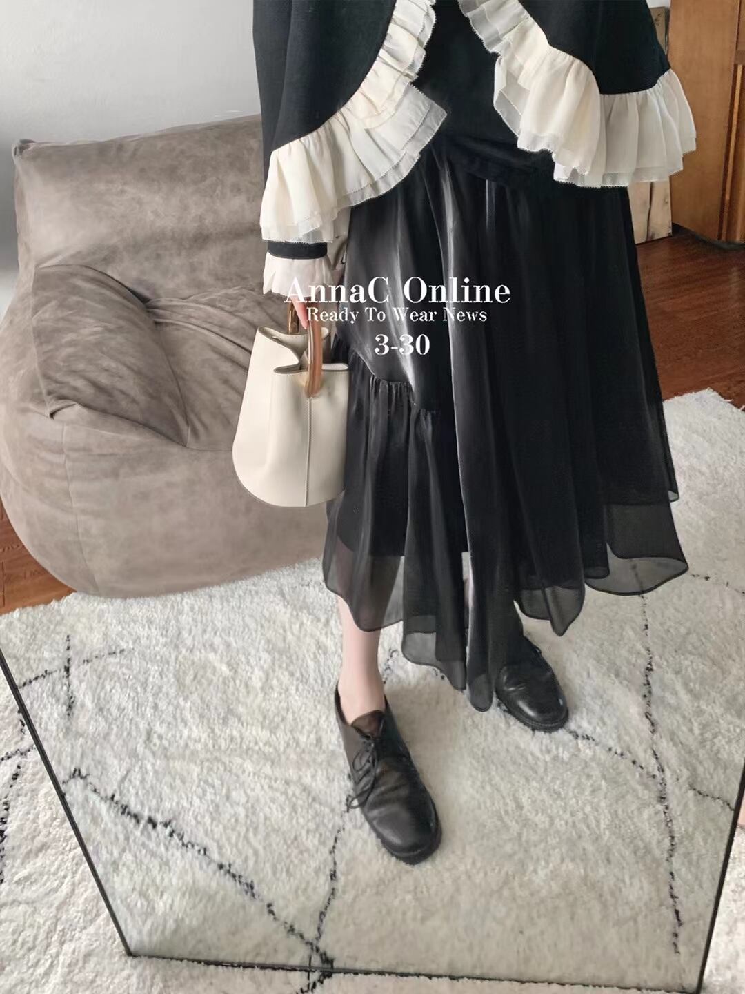 アシンメトリーデザイン シャイニースカート AJ1365-E002