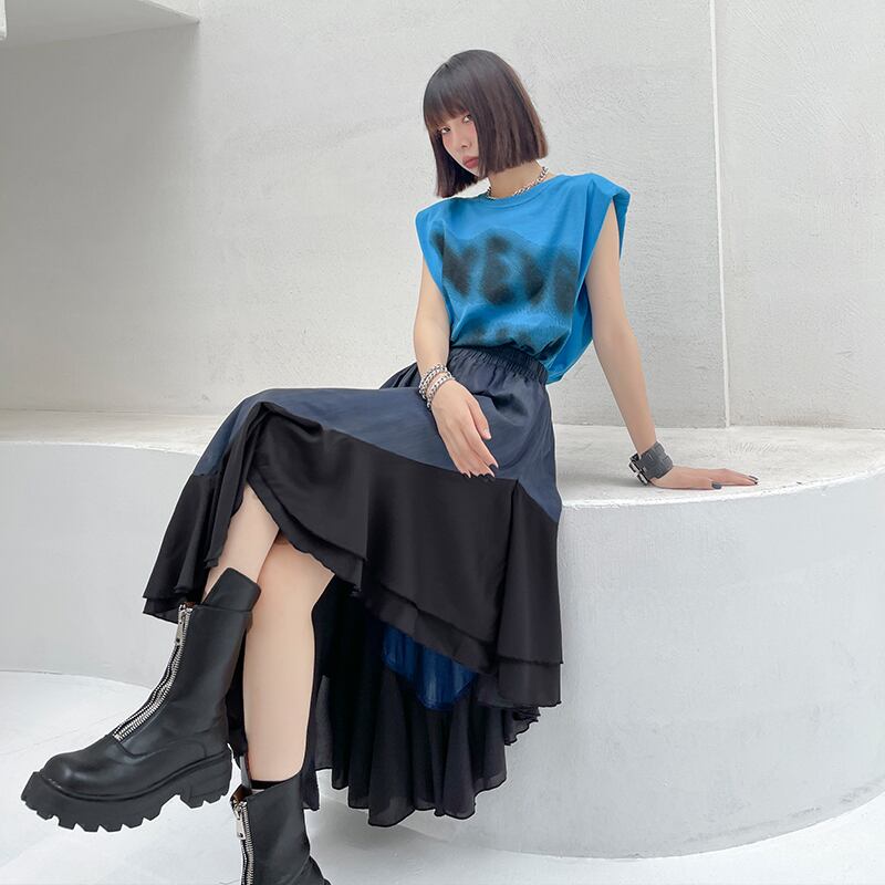 スカート サマーAラインロング ハイウェスト 夏物 ラブタオタオダレンハウス75570176022