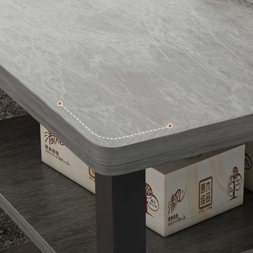 コーヒーテーブル 長方形 収納付き 大理石調 インダストリアル モダン リビング ローテーブル 二段 スチール脚 北欧 おしゃれ