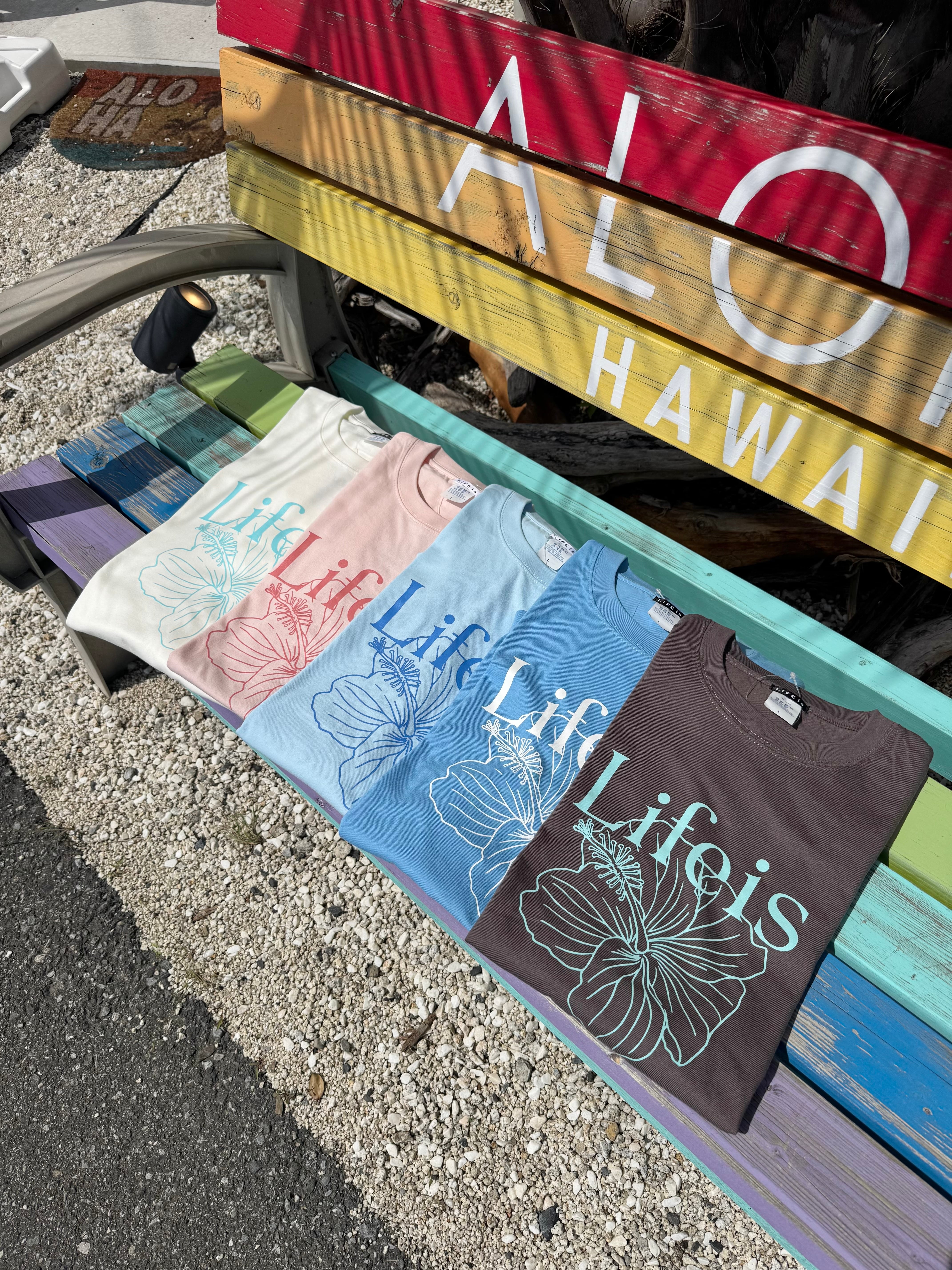 LIFE is ハイビスカス半袖Tシャツ ¥6,500+tax