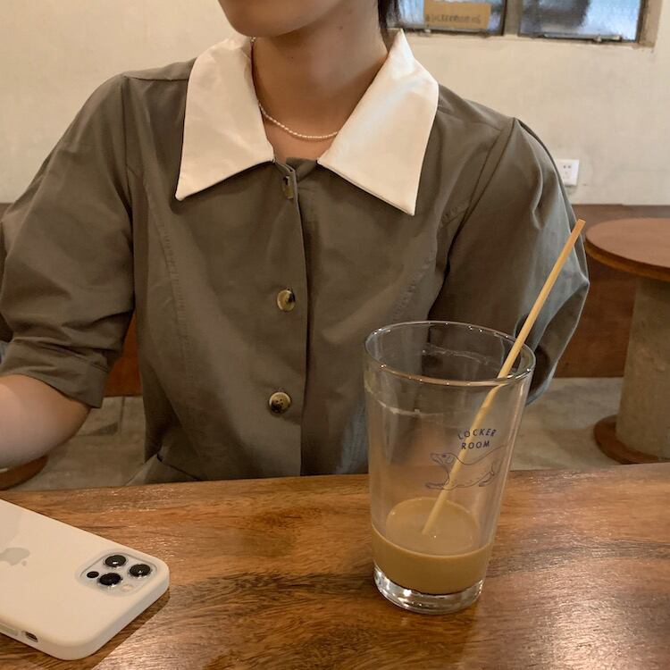 スリーブドレス サマースリム薄手シャツ ロングスカート 夏物 ビッグFスモールZ韓国37810633230