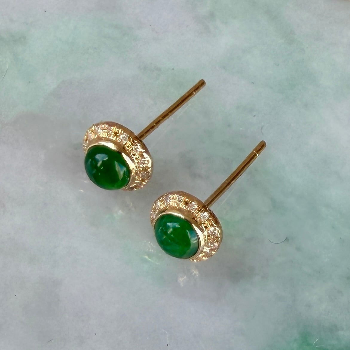 Jade earrings 翡翠YGピアス RCKMP3001 | Victorian Box