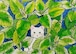 【China】tei-088　A4四角 レモンバームと猫　塚本禎子のダイヤモンドアート