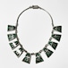 Vintage 925 Silver &Malachite Choker Necklace Made In Mexico