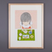 < あわい > 原画作品（額付き）「空定食。」