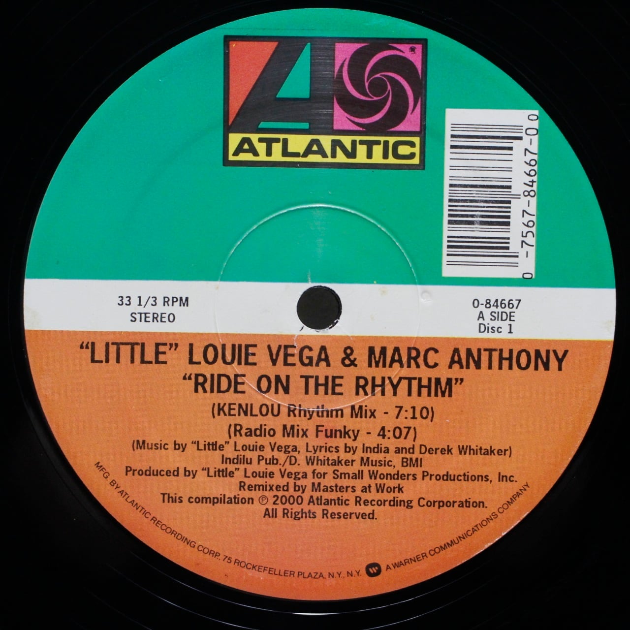 Louie Vega & Marc Anthony / Ride On The Rhythm / Keep It Comin' Now [0-84667] - 画像2