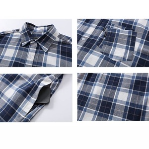 スモークブルーグリッド・エアリーオーバーシャツ A2108