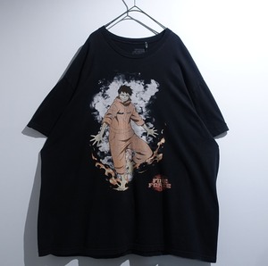 "FIRE FORCE" Black Anime Print T-Shirt