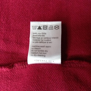 ラコステ　ポロシャツ　長袖　長ポロ　刺繍ロゴ　シェルボタン　ユーロ古着　赤